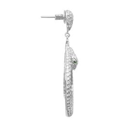 Sapphire and Diamond Snake Okolona Earrings SH528 top side view photo