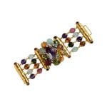 Vintage Seaman Schepps Mixed Gemstone Stone Bracelet 10458 Top View Photo