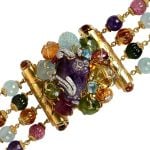 Vintage Seaman Schepps Mixed Gemstone Stone Bracelet Close Top View Photo 10458