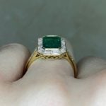 halo of baguette-cut diamonds basket view f3 15898