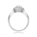 detailed openwork designed ring with center GIA 1.39 carat diamond Keystone Ring 15998