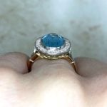 Bezel-Set Elongated Aquamarine with Open-work Design Basket View f3 16029