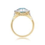 Elongated 4.40ct Aquamarine and Diamond Stinnett Ring 16029 side view photo