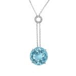 20 carat round aquamarine stone with diamond design Purcell Necklace 16030