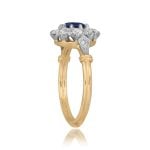 Sapphire and Diamond Cluster Arnett Ring 16031 top side view photo