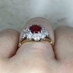 Round Ruby Platinum on 18k Yellow Gold Basket View f3 16033