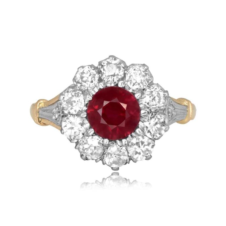 Ruby and Diamond Cluster Sentinel Ring