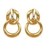 David Webb Yellow Gold Door Knocker Earrings 16039 back view photo