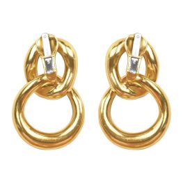 David Webb Yellow Gold Door Knocker Earrings 16039 back view photo