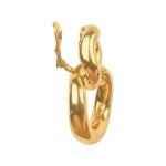 David Webb Yellow Gold Door Knocker Earrings 16039 tops side view photo