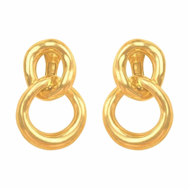 David Webb Yellow Gold Door Knocker Earrings