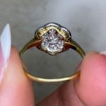 Floral Diamond Cluster Ring on 18k Yellow Gold Back View f6 16040