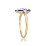 Edwardian Diamond and Sapphire Rigby Ring, Circa 1905 16040 top side view photo