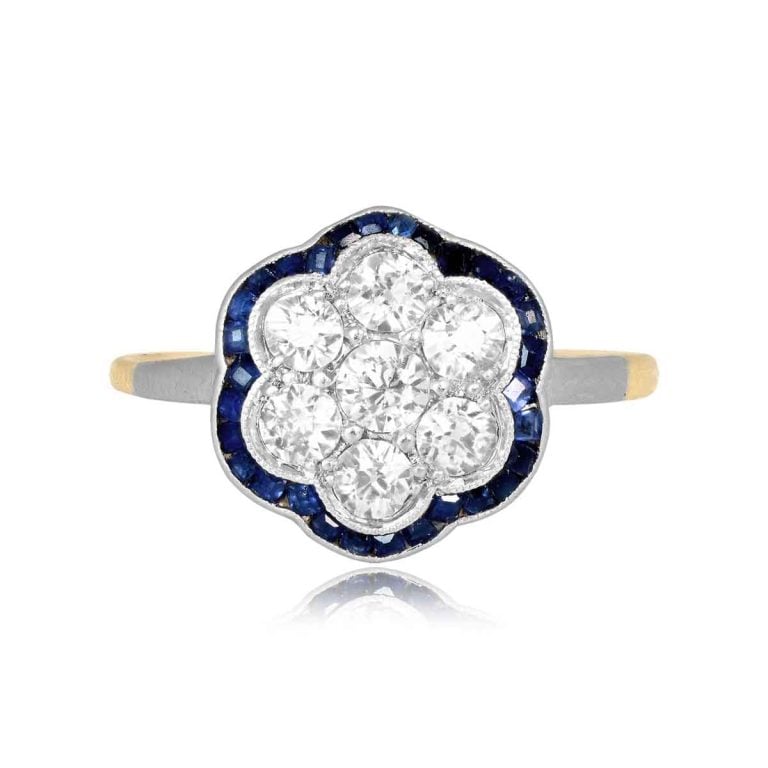 Edwardian Diamond and Sapphire Rigby Ring, Circa 1905