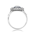 Edwardian Floral Diamond and Sapphire Ririe Ring, Circa 1910 16041 side view photo