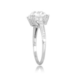 4.21ct Old European Cut Diamond Galeton Ring 16050 top side view photo
