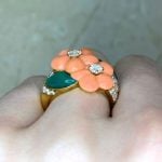 VCA ring with Two green onyx stones