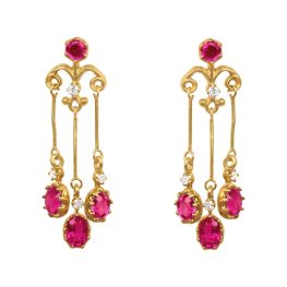 victorian ear ruby earrings with a total ruby weight of 4.00 carats Sylvia Earrings AL110