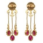 Victorian Era Ruby and Diamond Sylvia Earrings, Circa 1890 AL110 back view photo