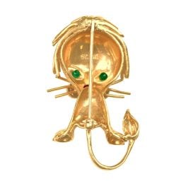 Vintage Italian Cat Andale Brooch, Circa 1970 AL111 back view photo