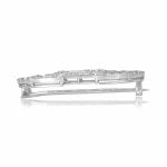 Cartier Diamond Platinum Brooch intricate detailing AL114 top side view photo