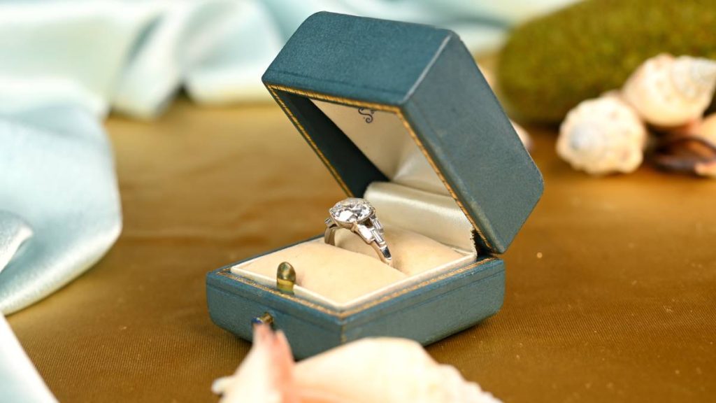 Diamond Engagement Ring in Artistic Store Display
