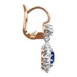 platinum and gold Sapphire and Diamond Cluster Alridge Earrings 16032 TSV photo