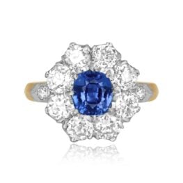 1.23 carat cushion cut sapphire diamond cluster Arnett Ring JUN2618 TV