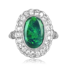 2.21 carat oval cut opal diamond cluster Scottsdale Ring LV2425 TV