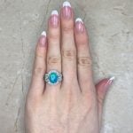 Opal Center with Diamond Halo Cocktail Ring Hand Picture f1 LV2420