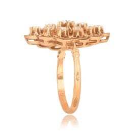 Victorian Era Navette Diamond Amado Ring, Circa 1880 LV2508 top side view photo