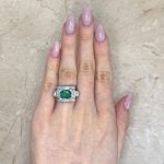 Emerald and Diamond Gemstone Ring Hand Picture Archer Ring f1 LV2522