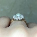 Pearl Center with Floral Diamond Halo Basket View f3 LV2529