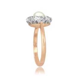 Edwardian Pearl Cluster Waldron Ring, Circa 1910 LV2529 top side view