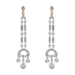 Diamond and Platinum Moran Earrings MD402 back view photo