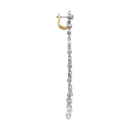 Mix Shape Diamond and Platinum Earlton Earrings MD403 top side view photo