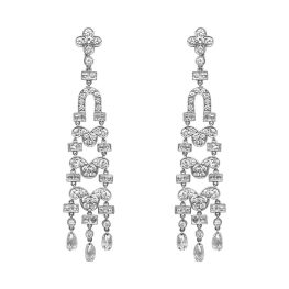 detailed mixed shape diamond earring made in platinum Earlton Earrings MD403