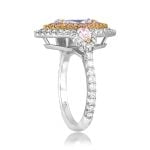 GIA 1.01ct Fancy Light Blue Diamond Halo Trastanello Ring ND101 tops side view photo