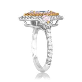 GIA 1.01ct Fancy Light Blue Diamond Halo Trastanello Ring ND101 tops side view photo