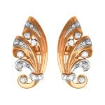 retro era white and rose gold earrings adorned with diamonds and intricate detailing Rembert Earrings OCT16109