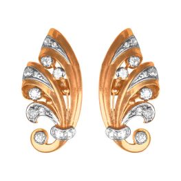 retro era white and rose gold earrings adorned with diamonds and intricate detailing Rembert Earrings OCT16109