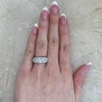 Edwardian Era Diamond Engraved Tulelake Ring Hand Picture f1 OCT2411