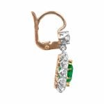 Emerald and Diamond Cluster Calhan Earrings OCT2507 top side view photo