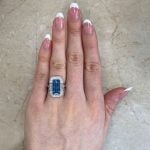 3.51 carat emerald cut aquamarine ring Hand Picture Ventana Ring f1 OCT2515