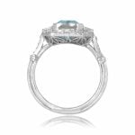 3.51ct Aquamarine and Diamond Halo Ventana Ring OCT2515 side view photo