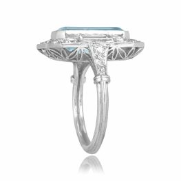 3.51ct Aquamarine and Diamond Halo Ventana Ring OCT2515 top side view photo