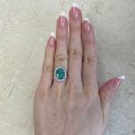 Opal Center with Diamond Halo Morela Ring Hand Picture f1 OCT2522
