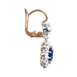Sapphire and Diamond Cluster Arcola Earrings OCT2524 top side view photo
