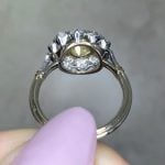 Diamond Cluster Set in Platinum on 18k Yellow Gold Back View f6 OCT2528