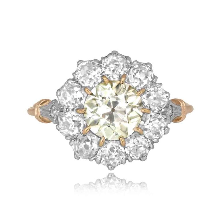 1.42ct Yellow Diamond Cluster Tubac Ring